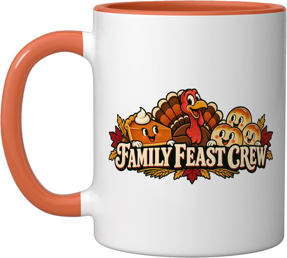 Family Feast Crew Thanksgiving Fun Ceramic Mug