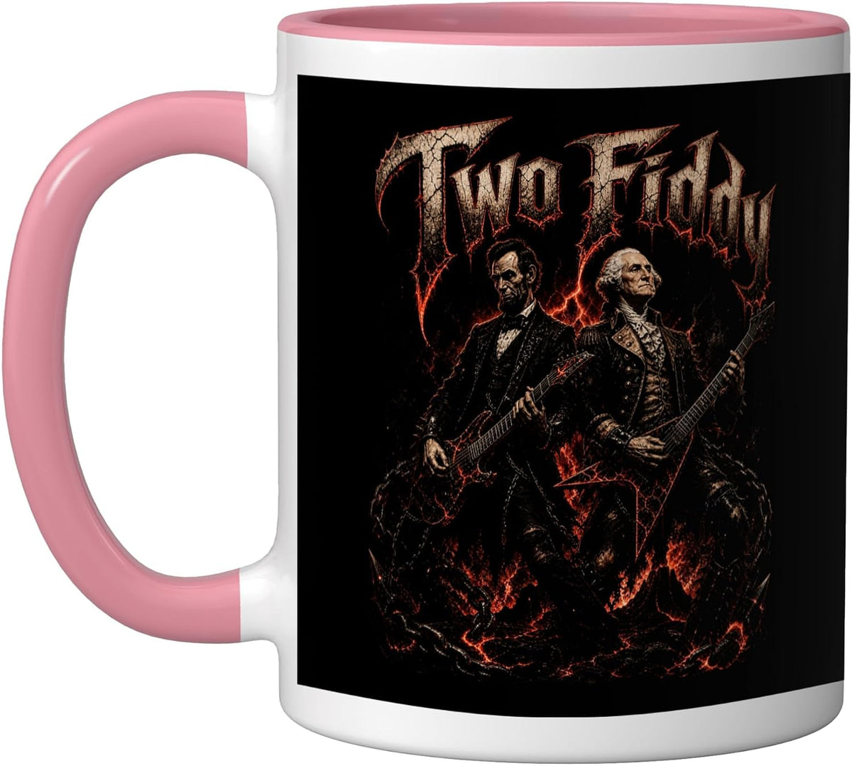 Two Fiddy Lincoln Washington Rock Band Ceramic Mug