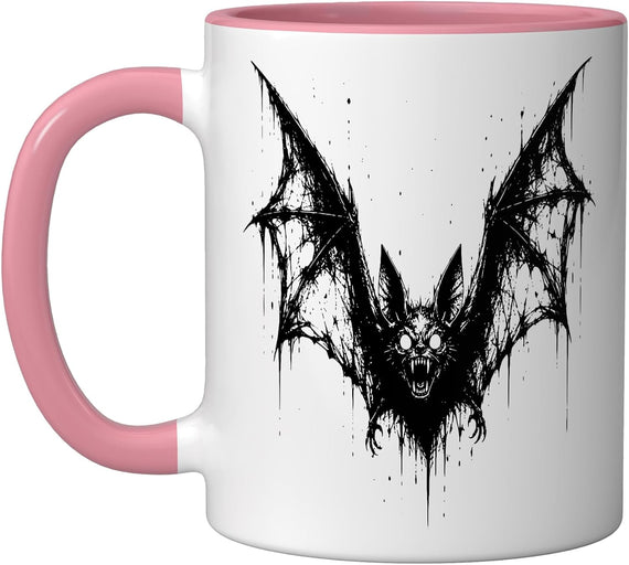 Creepy Goth Bat, Horror Bat, Weirdcore Bat Halloween Ceramic Mug
