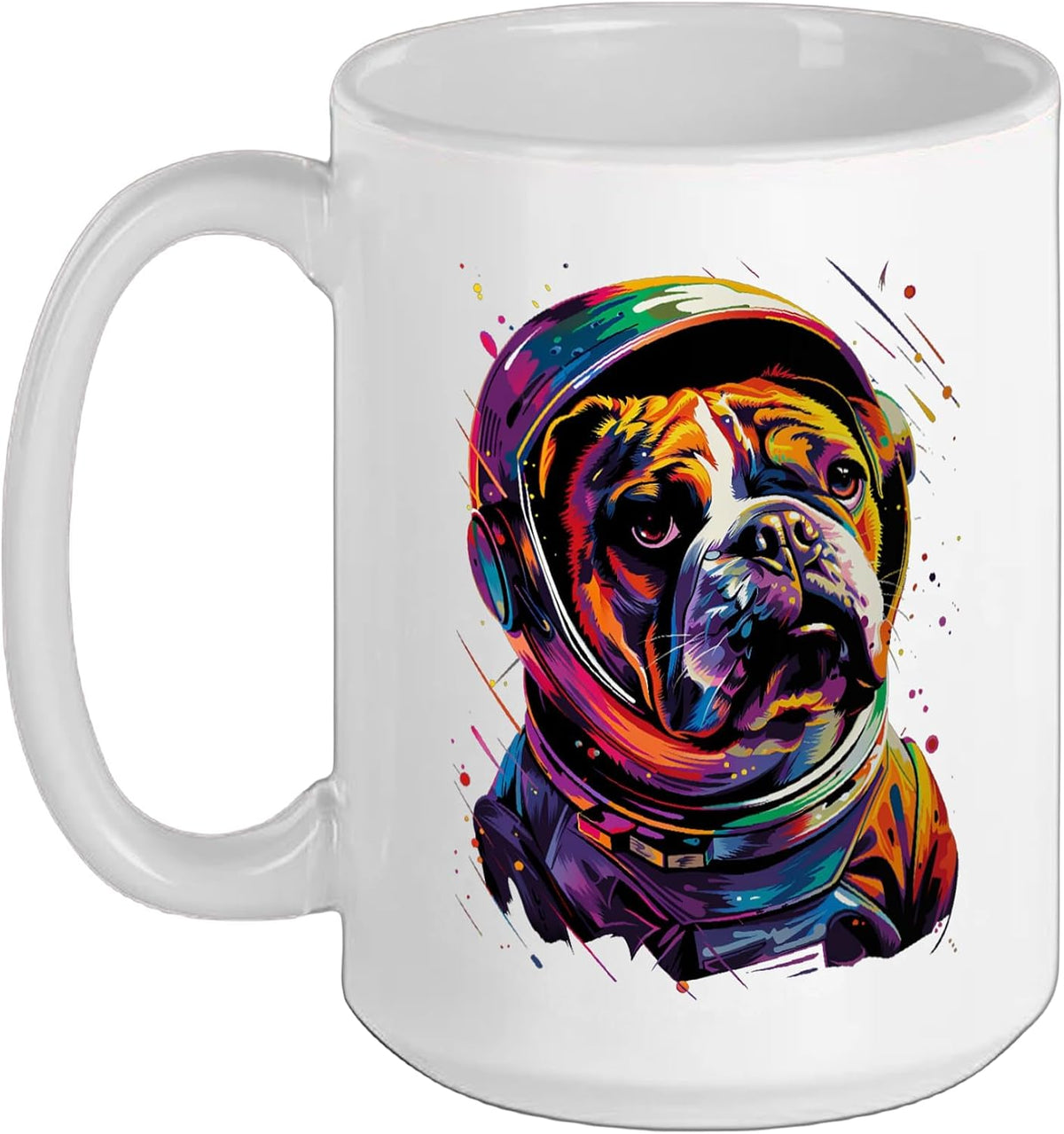 English Bulldog Astronaut Ceramic Mug