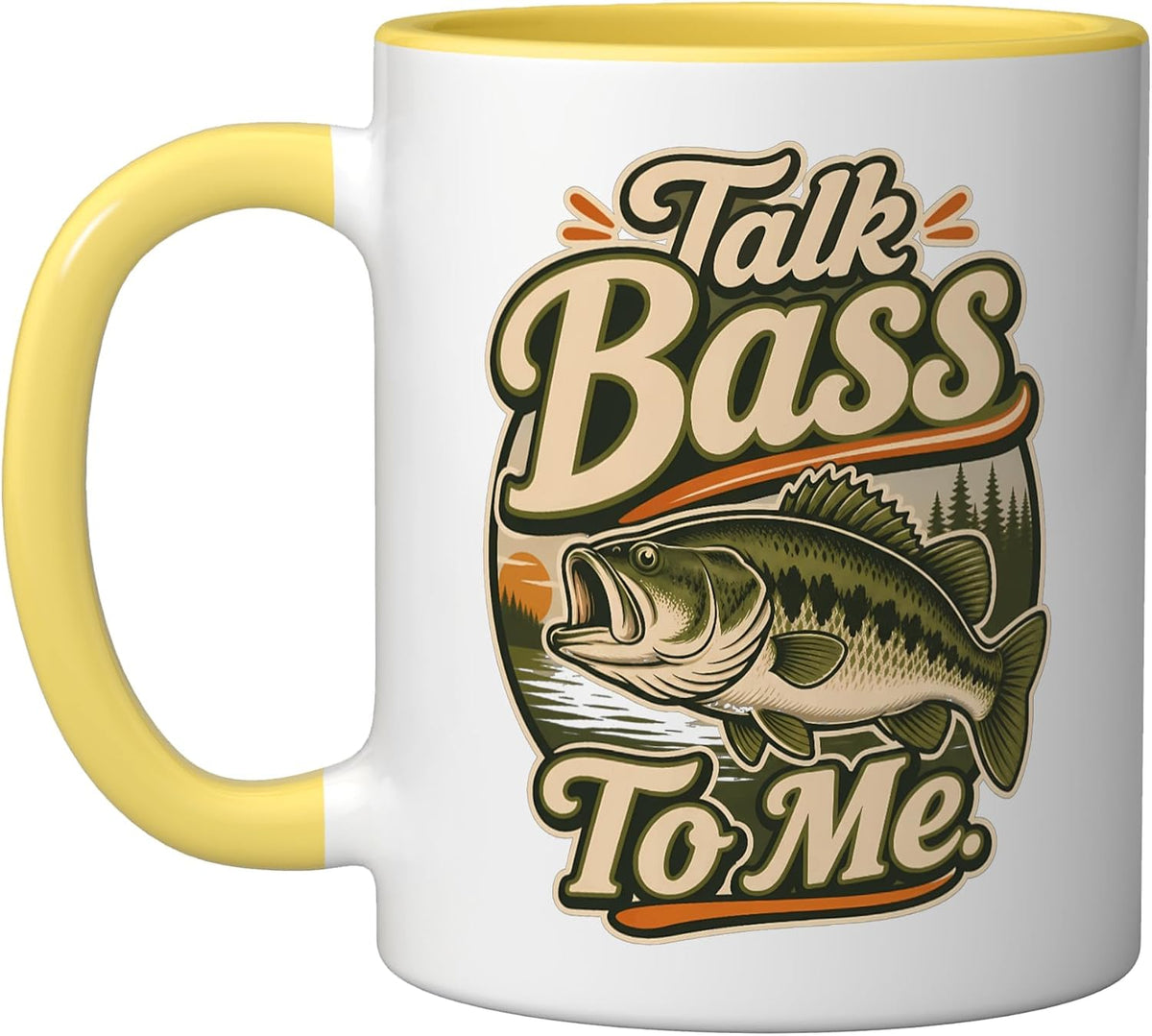 Talk Bass To Me Largemouth Fishing Angler Ceramic Mug