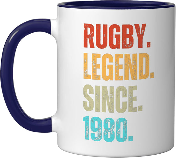 Rugby Legend Since 1980 Retro Birthday Ceramic Mug