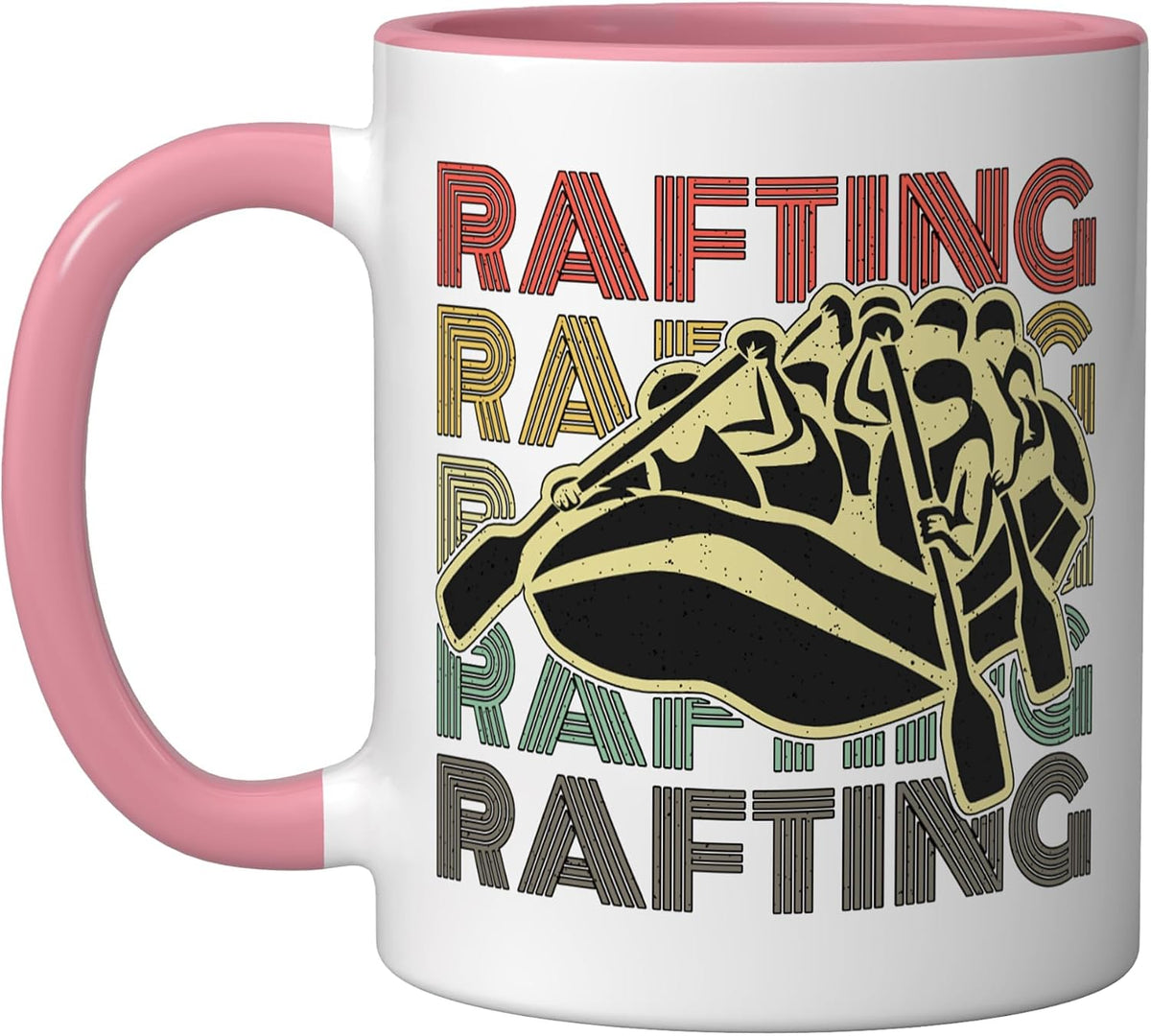 Rafting Retro Loves Kayak Boat Good Paddling Raft Rafting Ceramic Mug