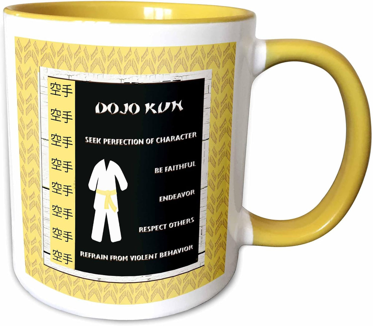 Dojo Kun Japanese Martial Arts Karate Rules Ceramic Mug