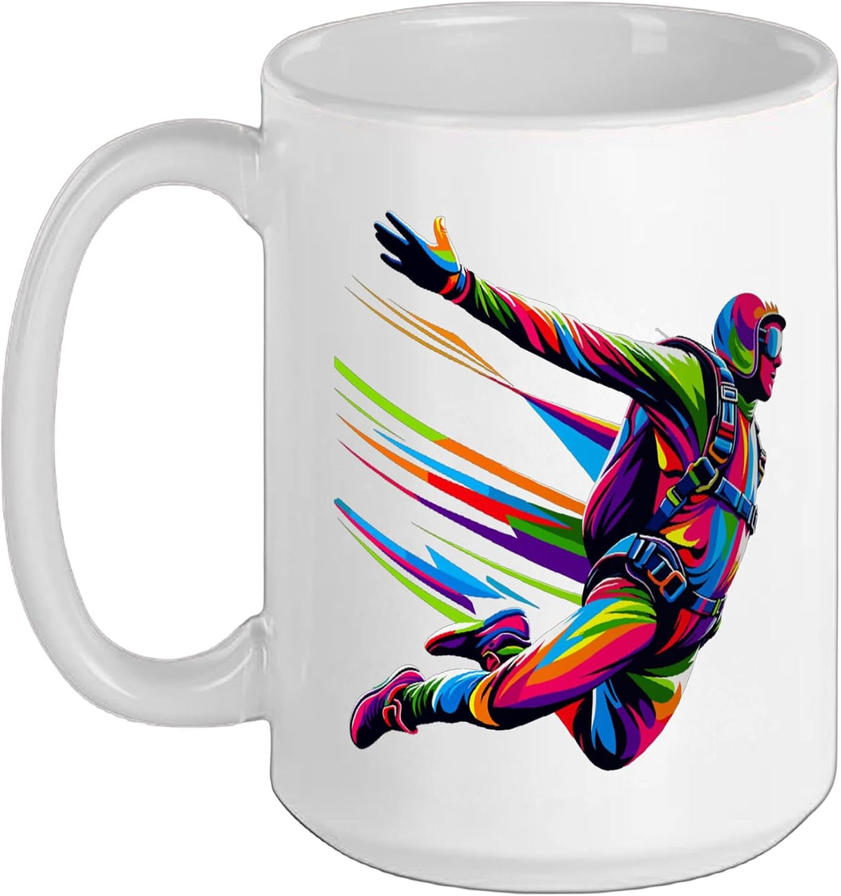 Colorful Pop Art Skydiving Skydive Skydiver Parachuting Ceramic Mug