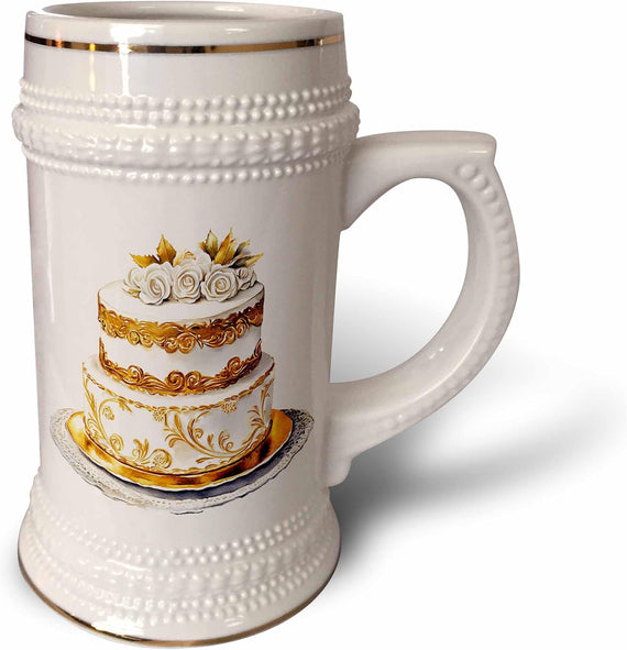 White And Image Of Gold New Years Eve Two Layer Cake Ceramic Mug
