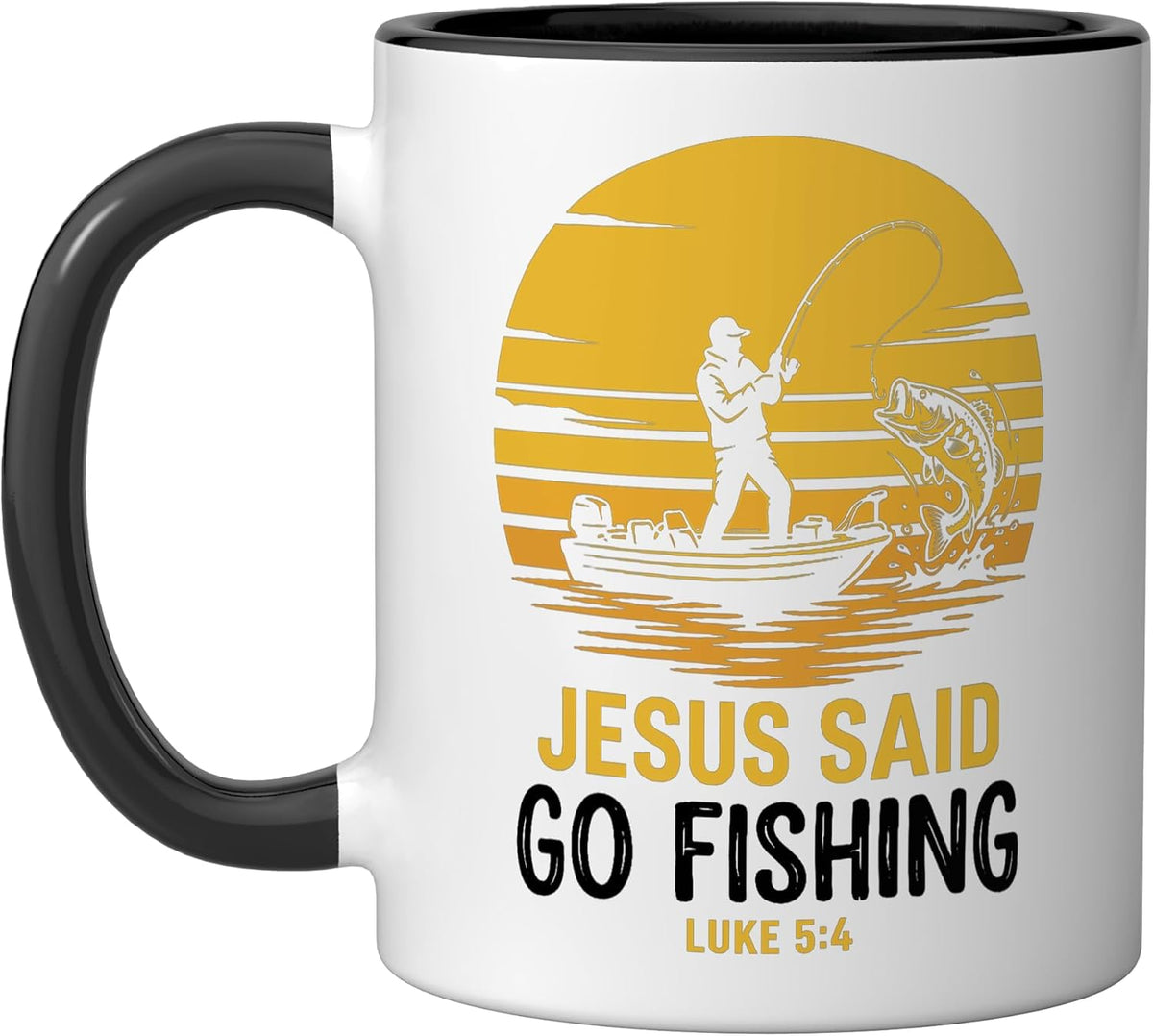 Jesus Said Go Fishing Luke 5 4 Christian Angler Ceramic Mug