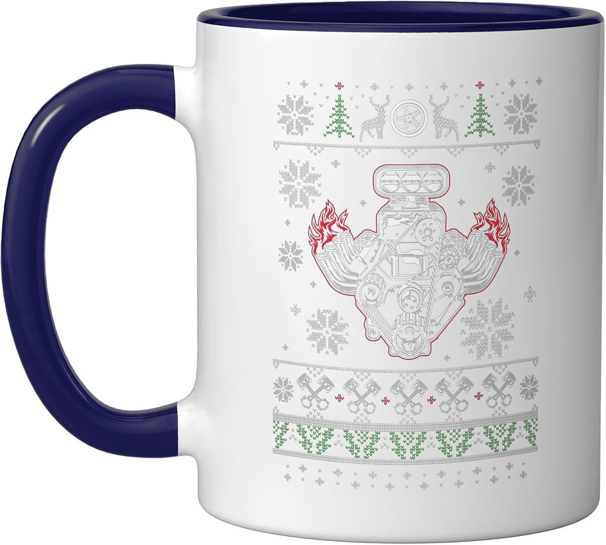 Muscle Car V8 Engine Lovers Ugly Christmas Ugly Design Ceramic Mug