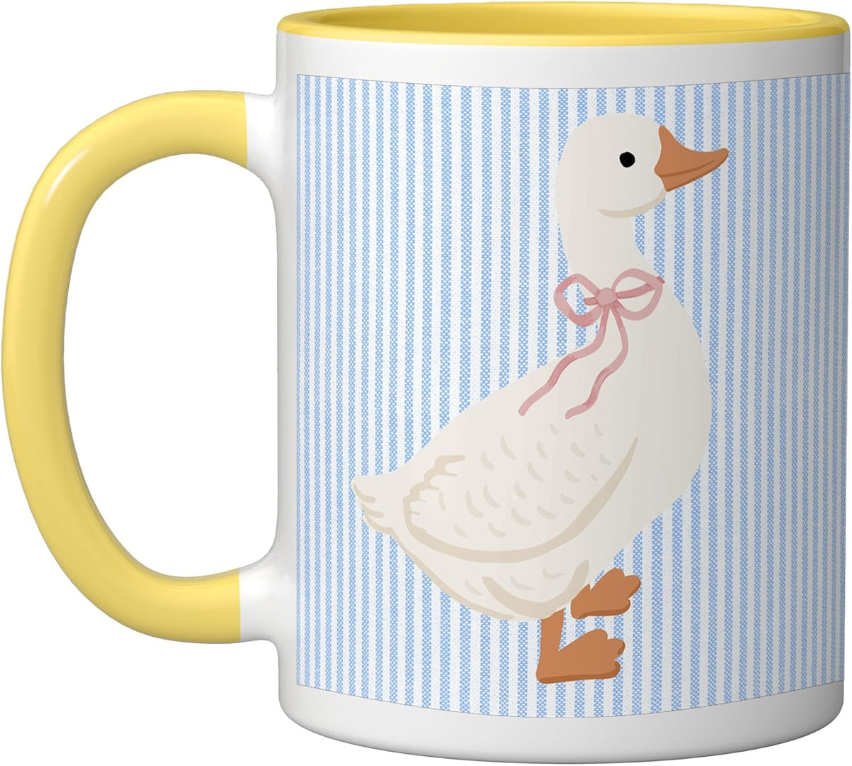 Country Goose With Pink Bow Ceramic Mug