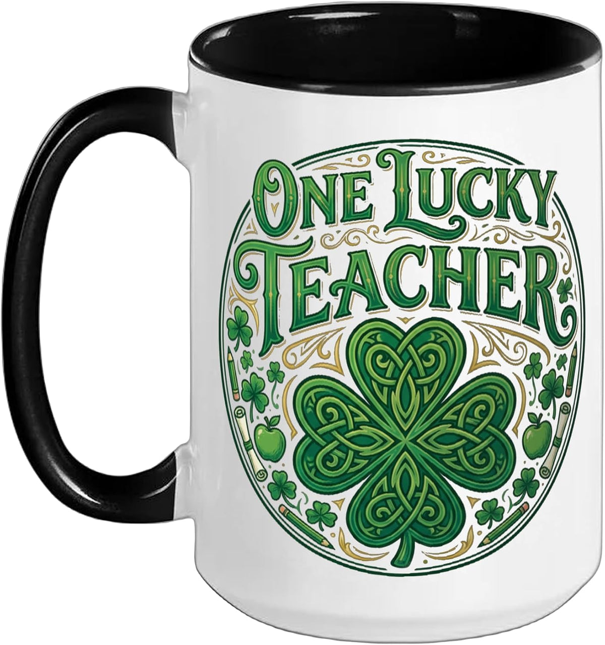 One Lucky Teacher St. Patrick’S Day Irish Shamrock Lucky Ceramic Mug