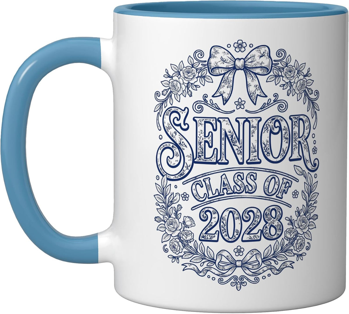 Senior 2028 Class Of 28 Coquette Floral Cute Grad Ceramic Mug
