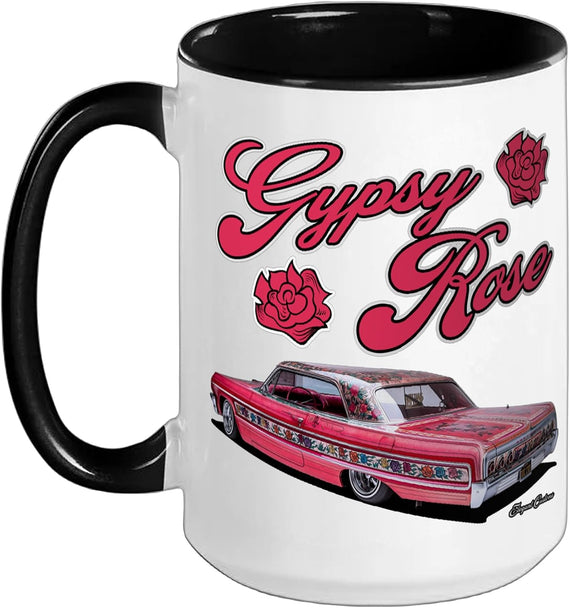 Gypsy Rose 1964 Lowrider Pink Classic Car Roses Ceramic Mug