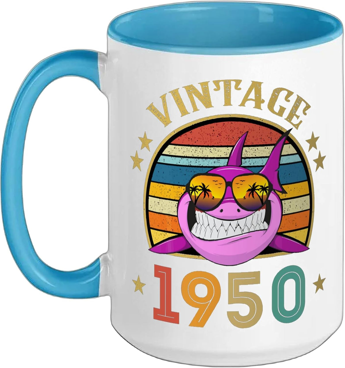 Vintage 1950 Shark 76 Years Old Retro Ceramic Mug