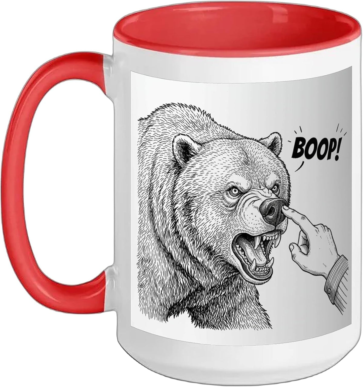 Boop The Angry Bear Design For Animal Lovers And Fun Ceramic Mug