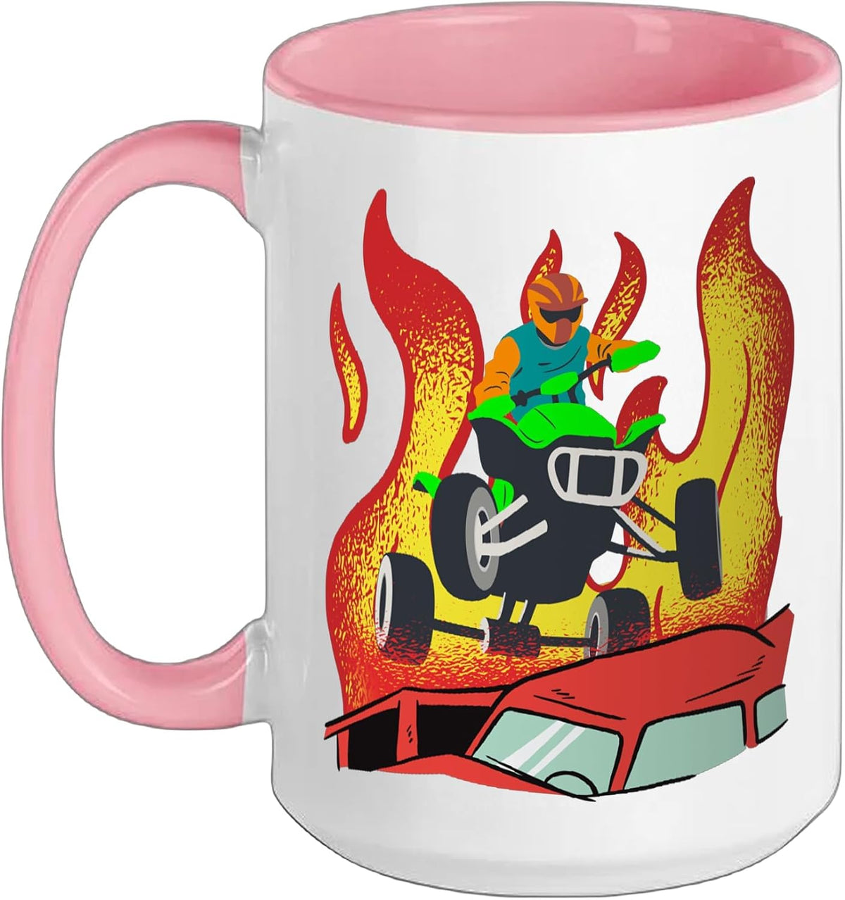 Quad Riding Atv Quad Biker Quads Racing Bike Stunt Quad Ceramic Mug