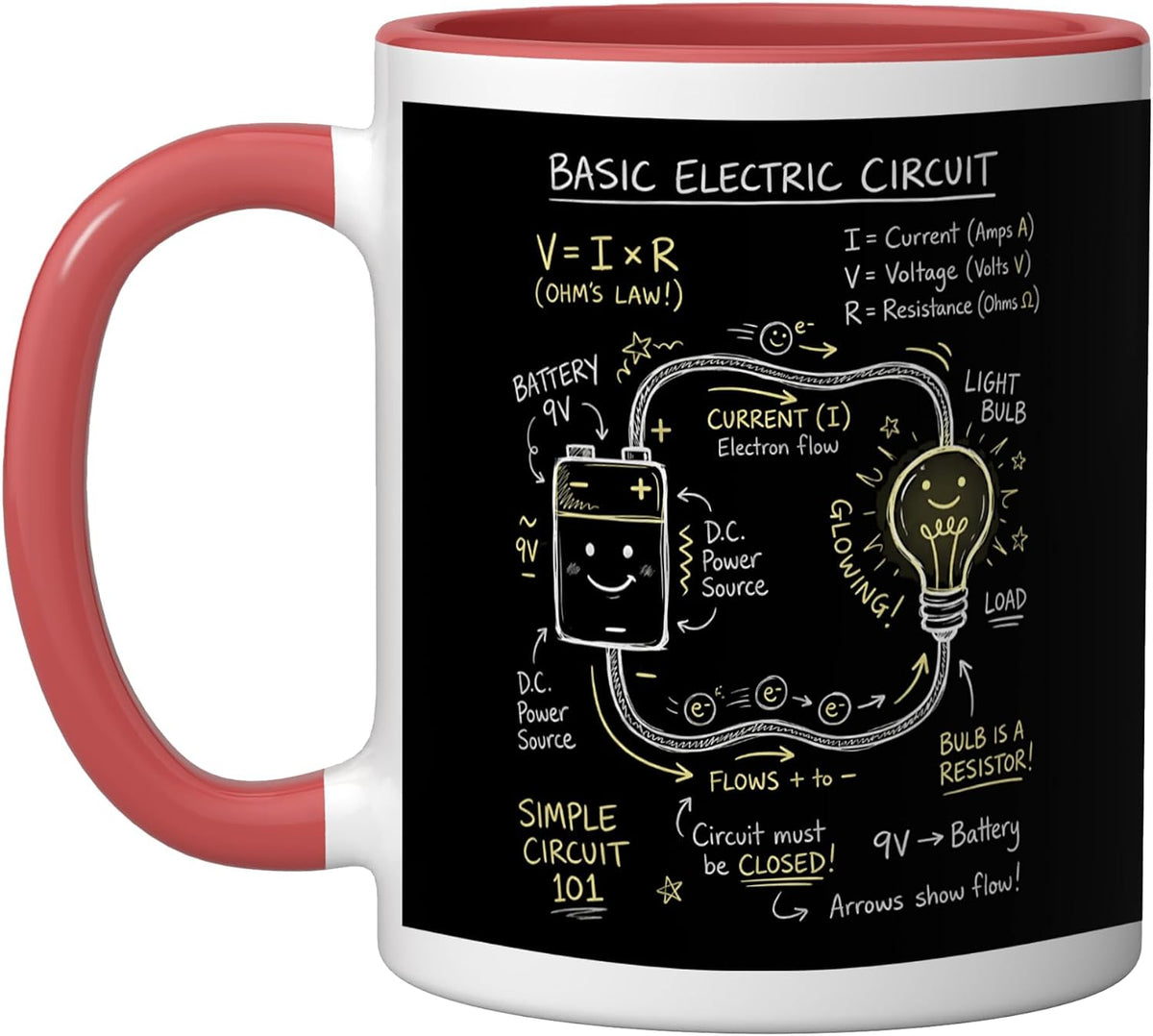 Basic Electric Circuit Ohms Law Science Physics Ceramic Mug