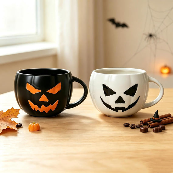 Jack O Lantern Pumpkin Face Halloween Ceramic Mug