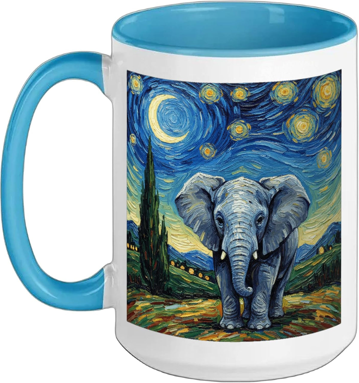 Elephant Kids Starry Sky Animal Painting Crafting And Art Ceramic Mug