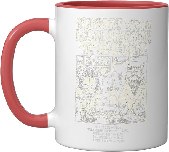 Support Your Local Pharmacy Techs Retro Ceramic Mug