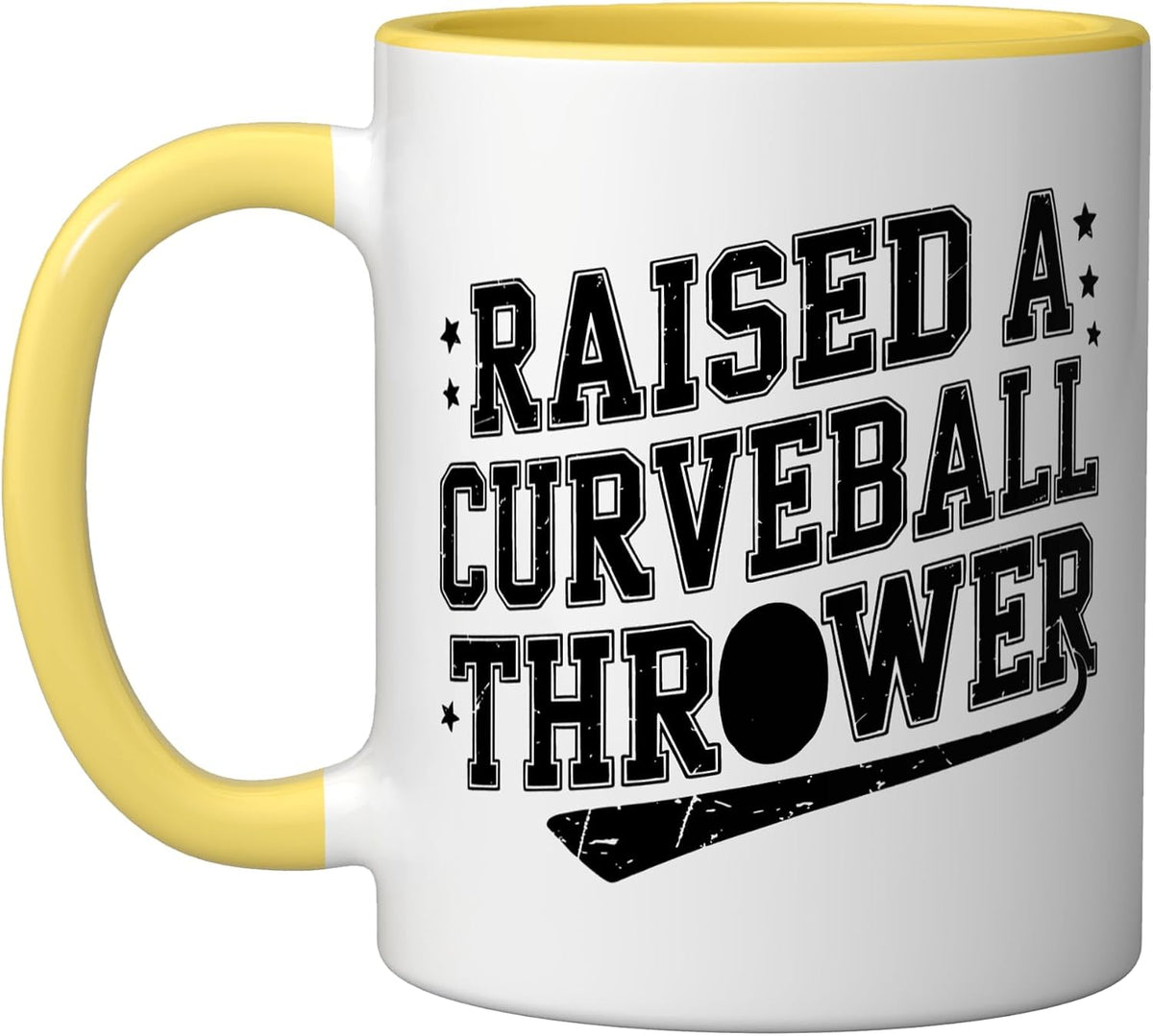 Baseball Pitcher Dad Funny Curveball Joke Father Humor Ceramic Mug