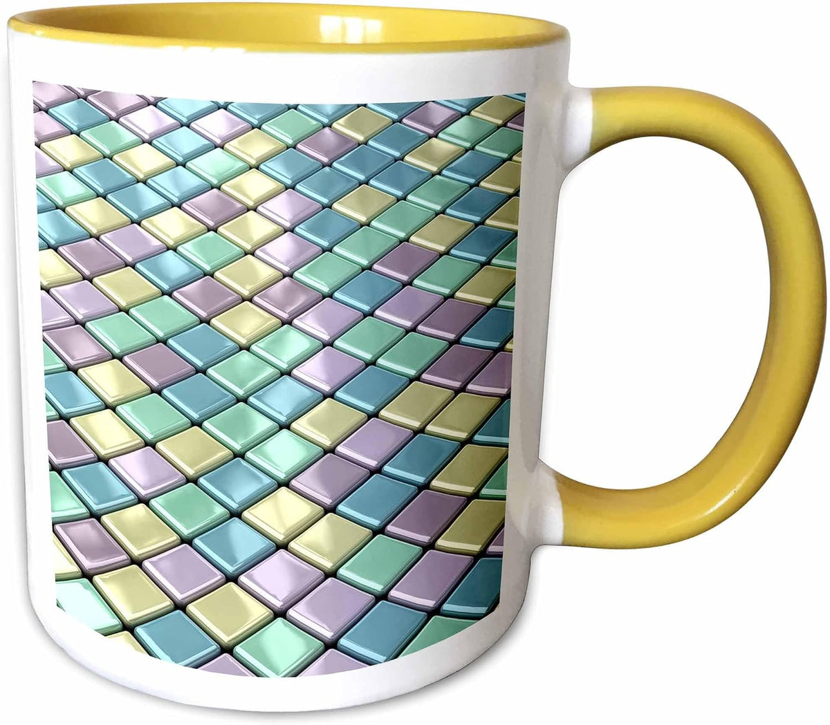Abstract Tile Background Glossy Reflective Colored Ceramic Mug