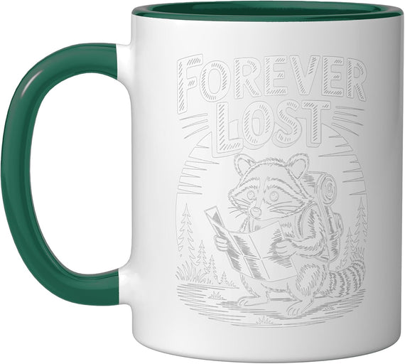 Forever Lost Hiking Raccoon Outdoor Funny Hiker Ceramic Mug