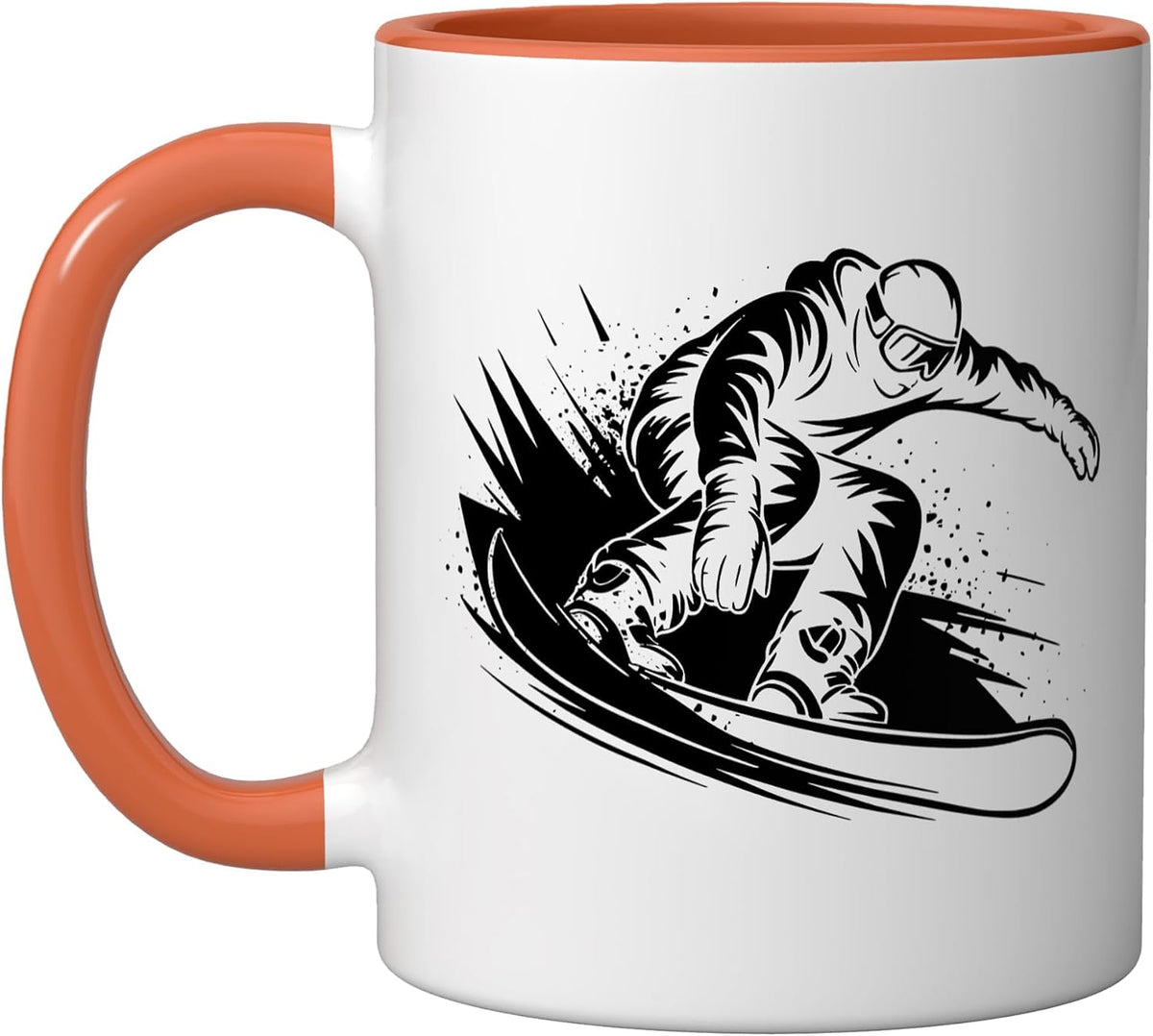 Snowboarder Minimal Clean Snowboard Silhouette Fresh Ceramic Mug