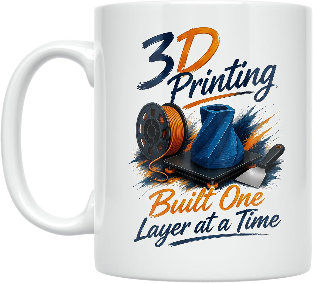 3d Printing Mug - Built One Layer At A Time - Ceramic Ceramic Mug