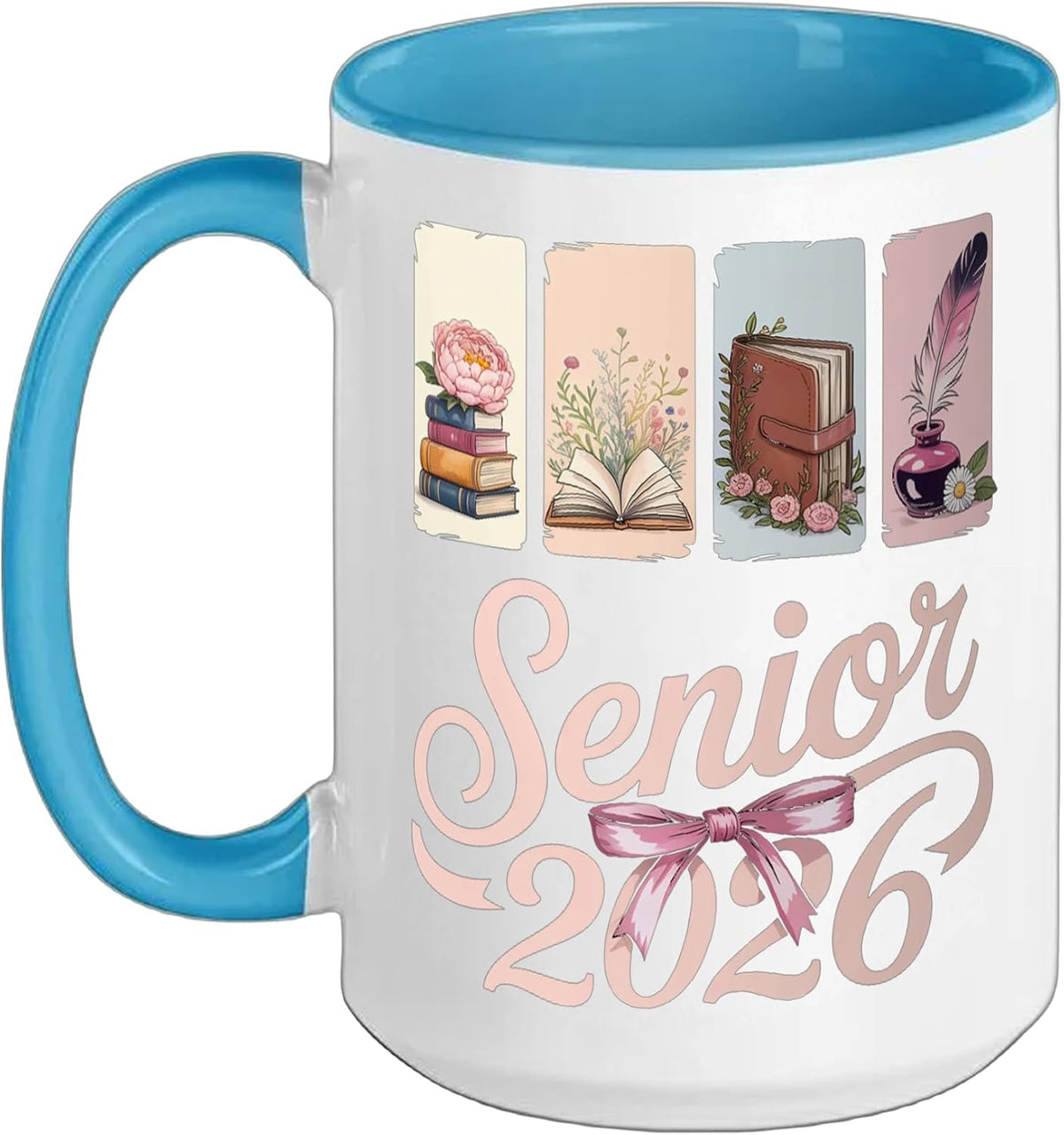 Senior 2026 Class Of 2026 Graduation Coquette Bow Book Ceramic Mug