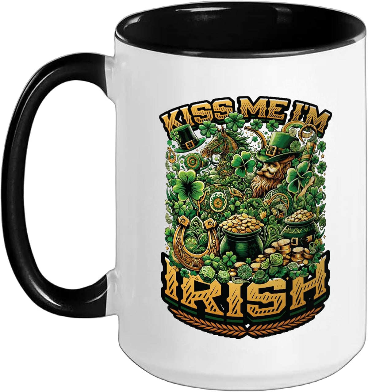 Leprechaun Kiss Me I'm Irish St. Patrick's Day Ceramic Mug