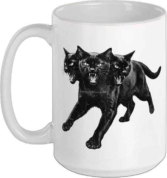 Cat Spooky Scary Halloween Cerberus Goth Horror Ceramic Mug