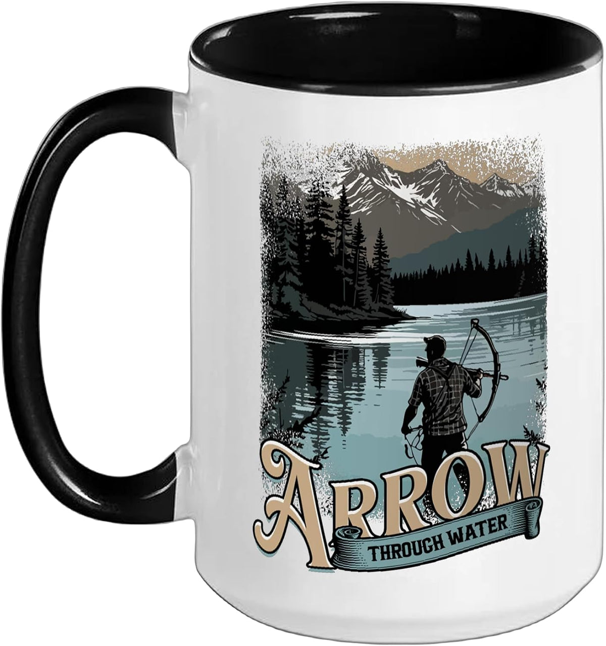 Bowfishing Bowfisher Arrow Through Water Ceramic Mug