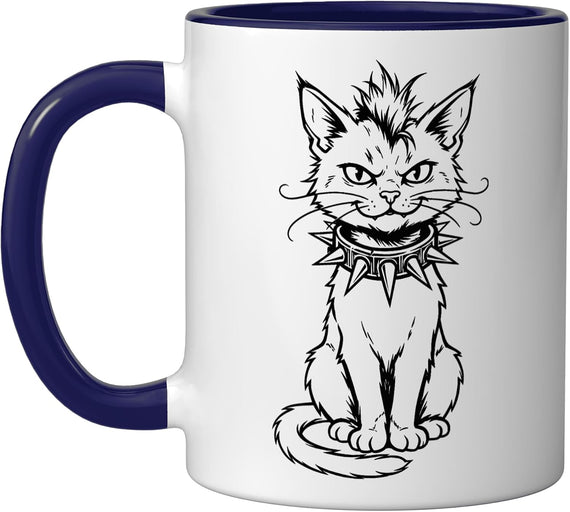 Punk Cat, Punk Rock & Rebel, Alternative Style Ceramic Mug