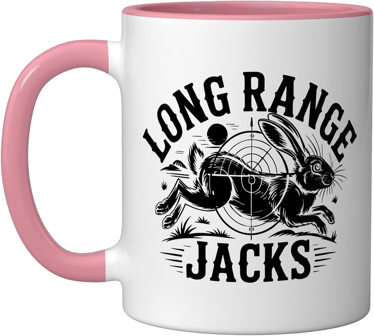 Jackrabbit Hunter Using Long Range Rifle Western Plains Ceramic Mug