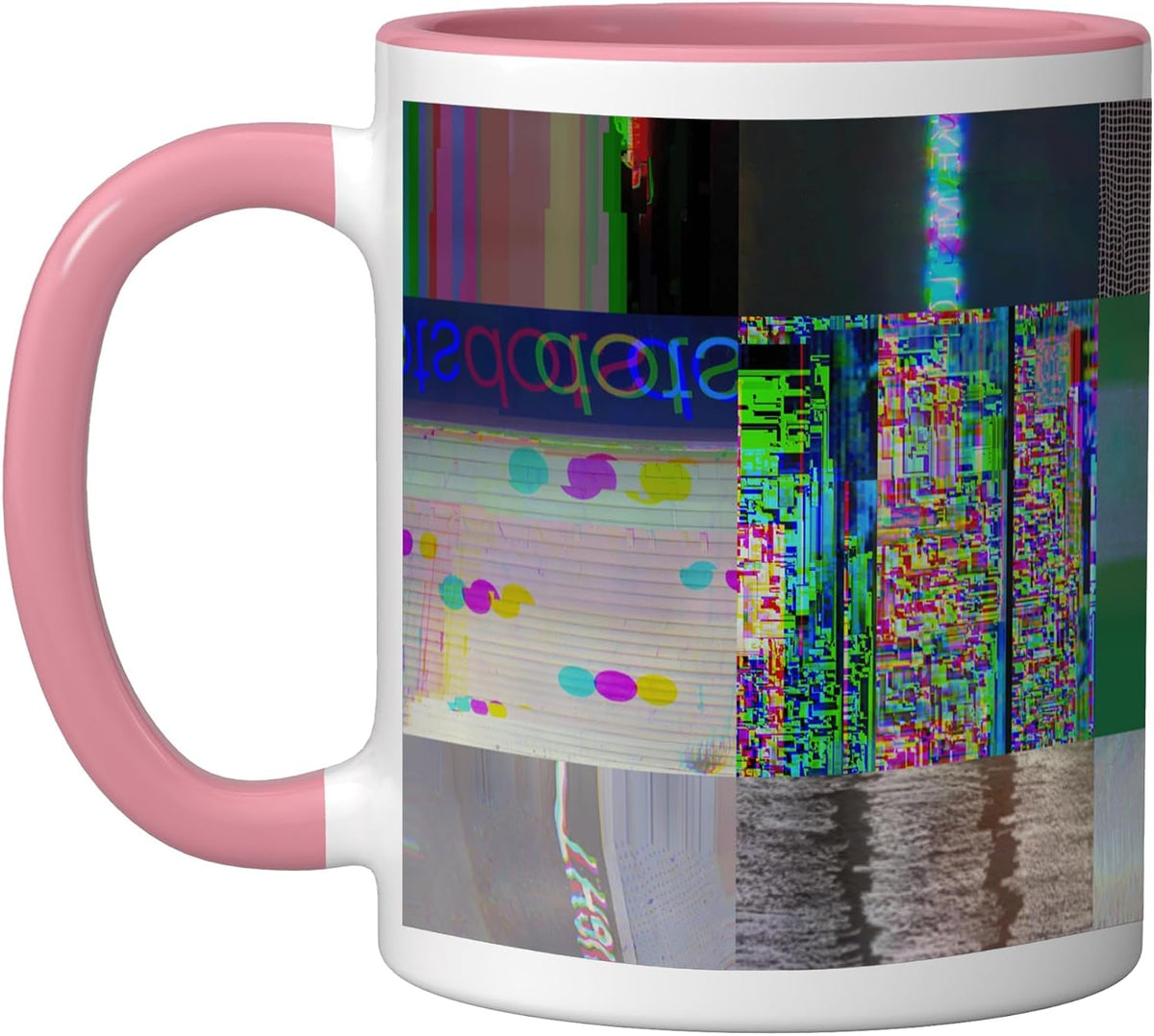 1c9984da Glitch Art Digital Distortion Artifacts Ceramic Mug