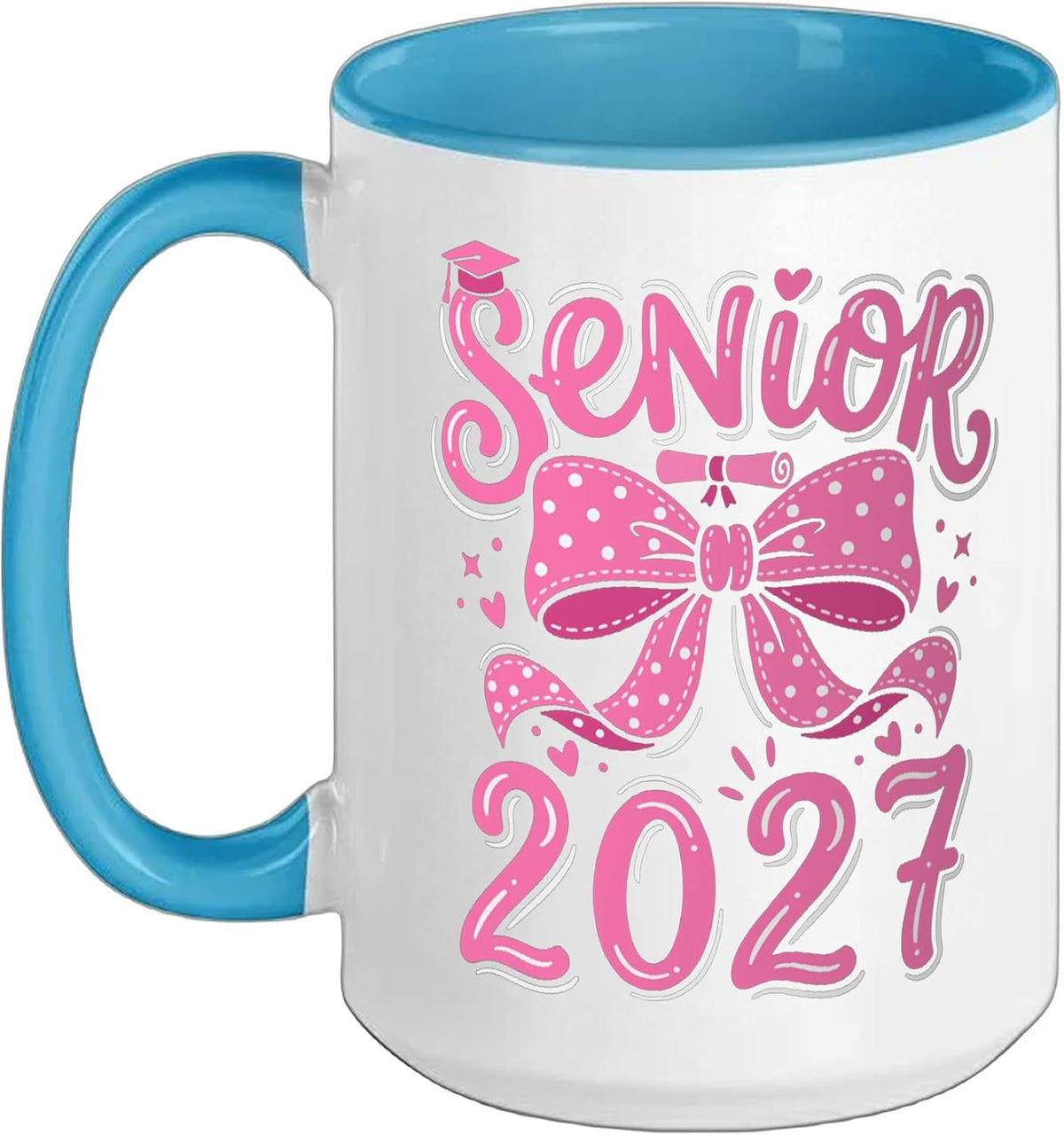 Class Of 2027 Senior Bow Coquette Girl Pink Cute Grad 27 Ceramic Mug