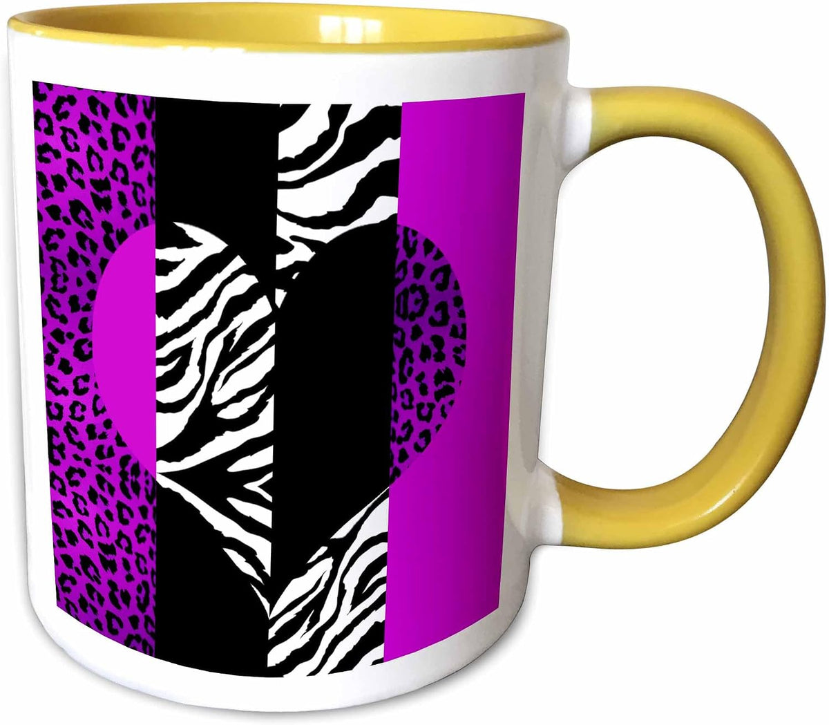 Purple Black White Animal Print Ceramic Mug