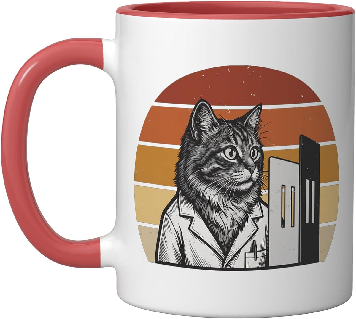Double Slit Experiment Funny Cat Physics Physicist Teacher Ceramic Mug