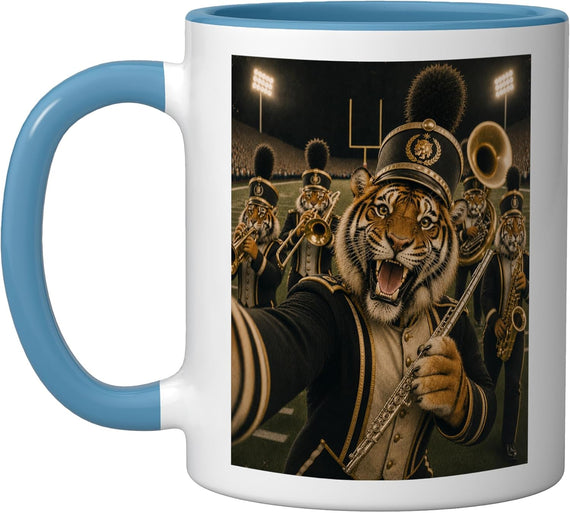 Tiger Marching Band Selfie Flute Player Ceramic Mug