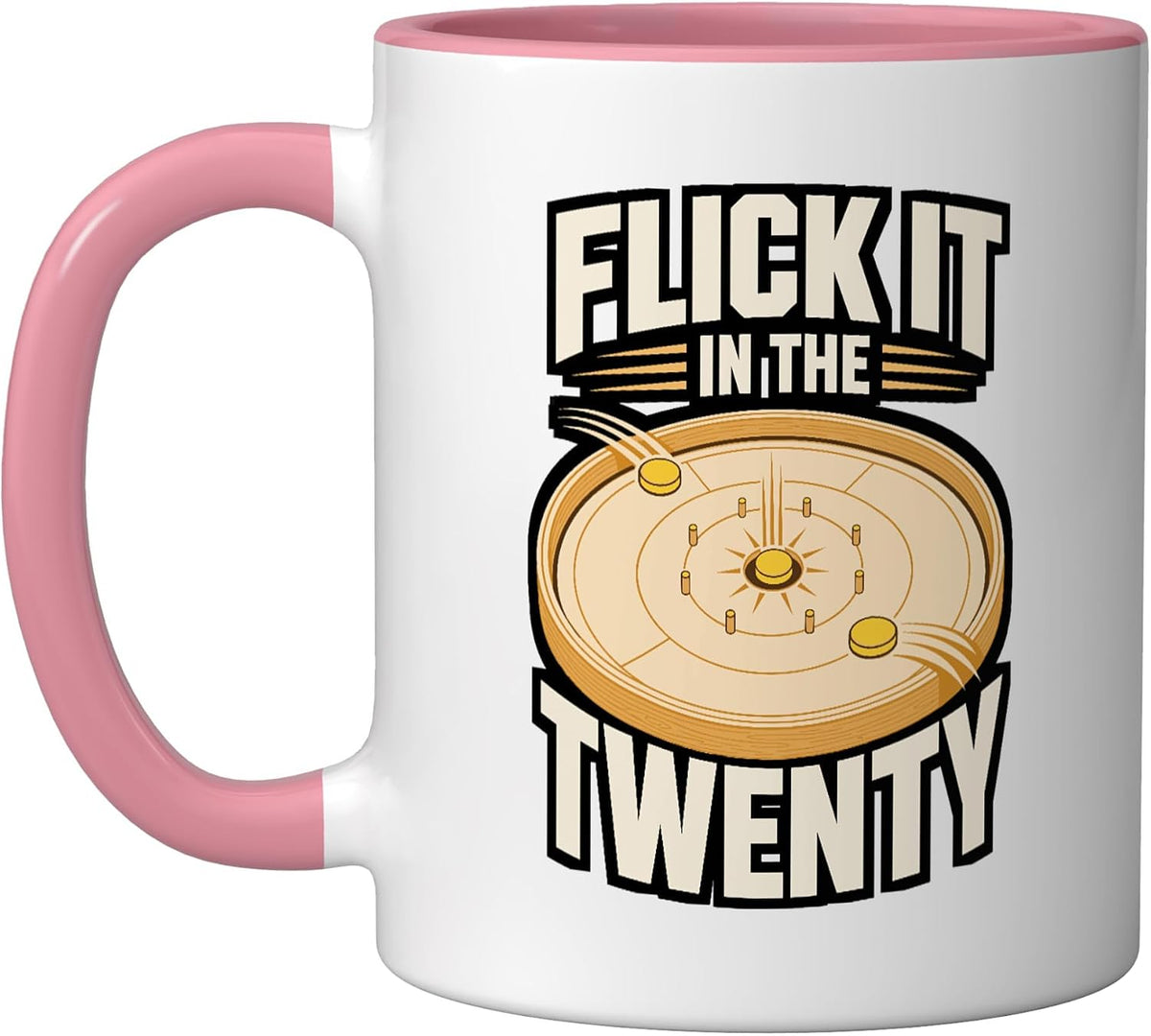 Flick It In The Twenty Crokinole Board Game Ceramic Mug