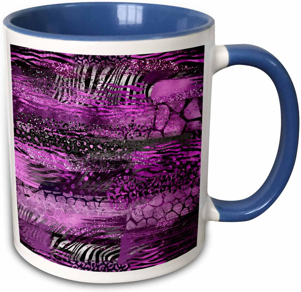 Glam Pink Image Of Glitter Animal Print Ceramic Mug