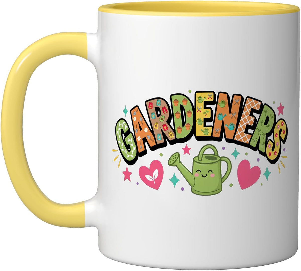Colorful Gardeners Watering Can Ceramic Mug