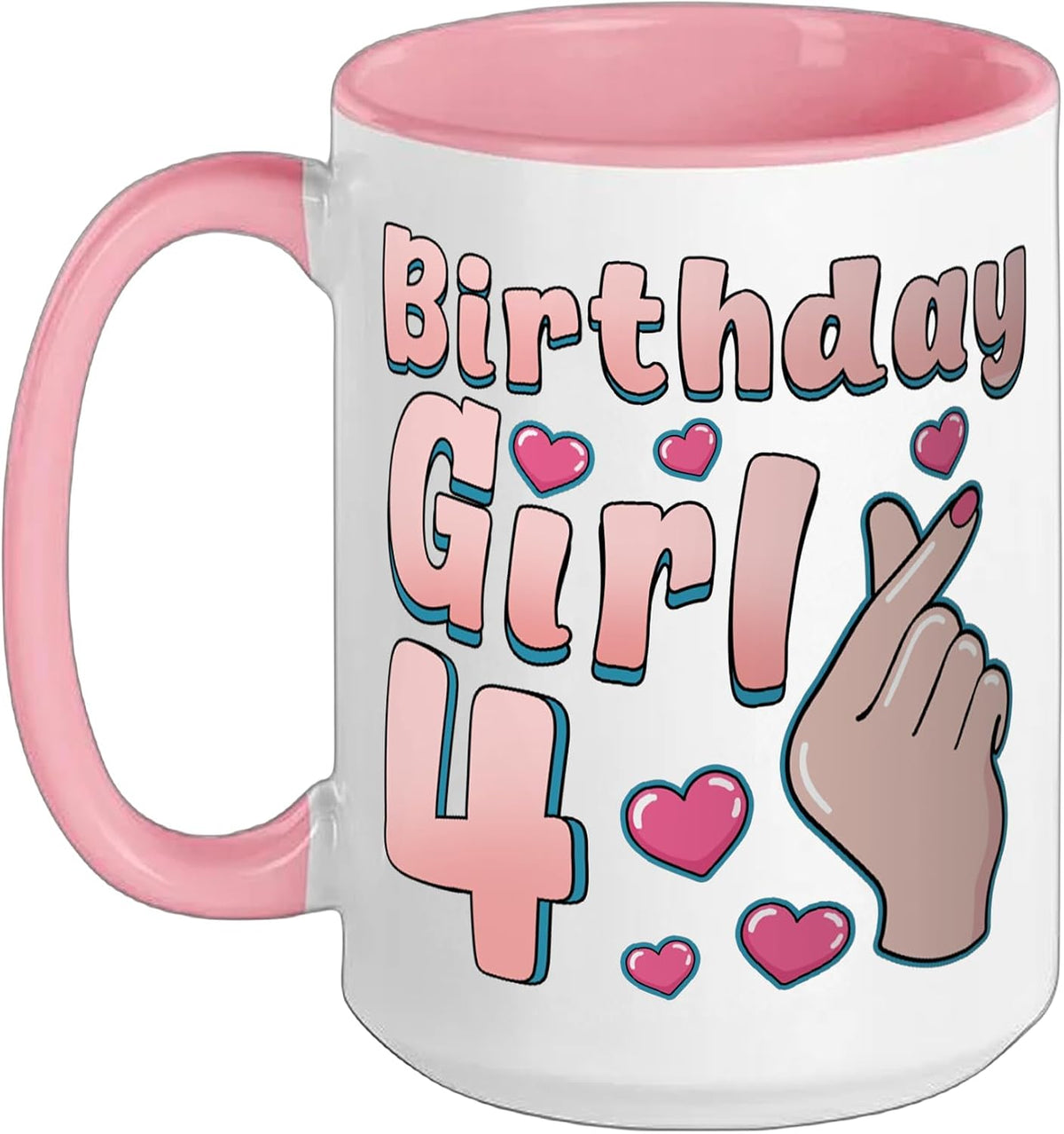 Birthday Girl 4 Years Old Age 4 Korean Pop Love K-Pop Ceramic Mug