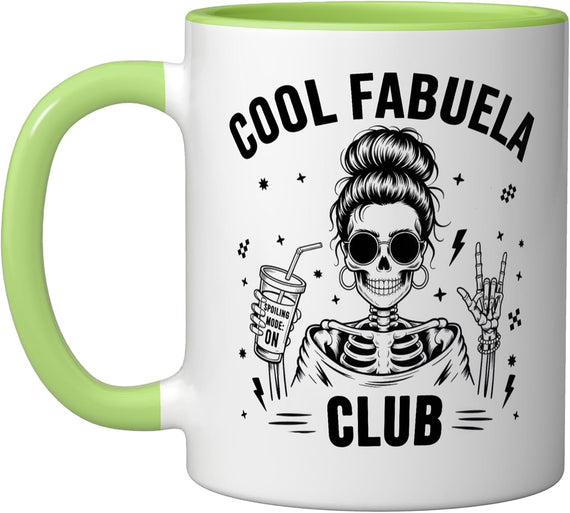 Cool Fabuela Skull Rocker Grandma Halloween Ceramic Mug