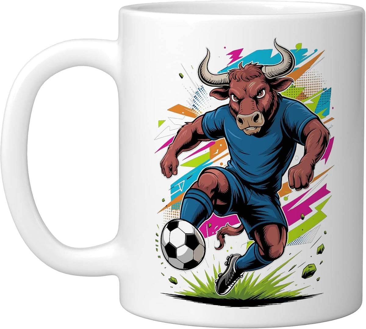 Soccer Bull Pop Arts Ceramic Mug