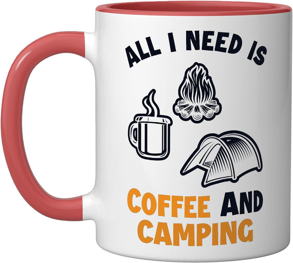 Coffee And Camping Backpacking Campgrounds Glamping Ceramic Mug