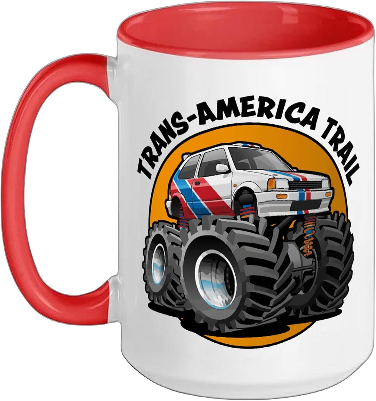 Trans-America Trail Retro Rally Car Offroad 4x4 Design Ceramic Mug
