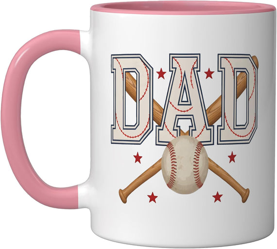 Vintage Baseball Dad Christmas Ceramic Mug
