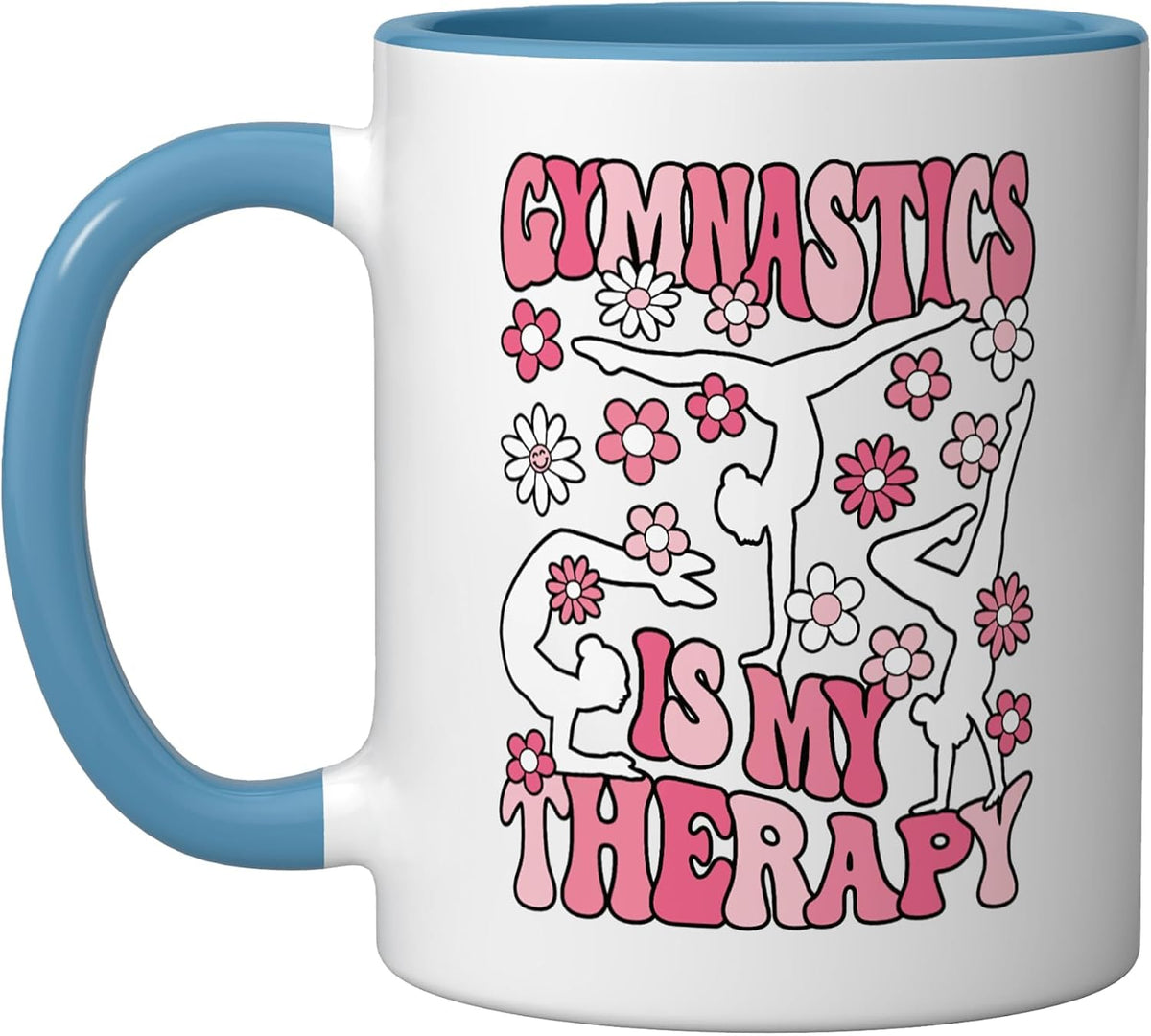 Gymnastics Is My Therapy Cute Gymnast Women Ceramic Mug