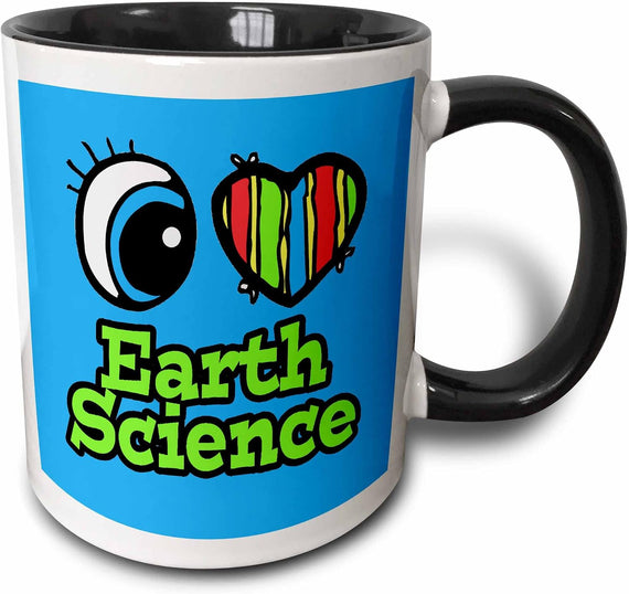 Bright Eye Heart I Love Earth Science Ceramic Mug